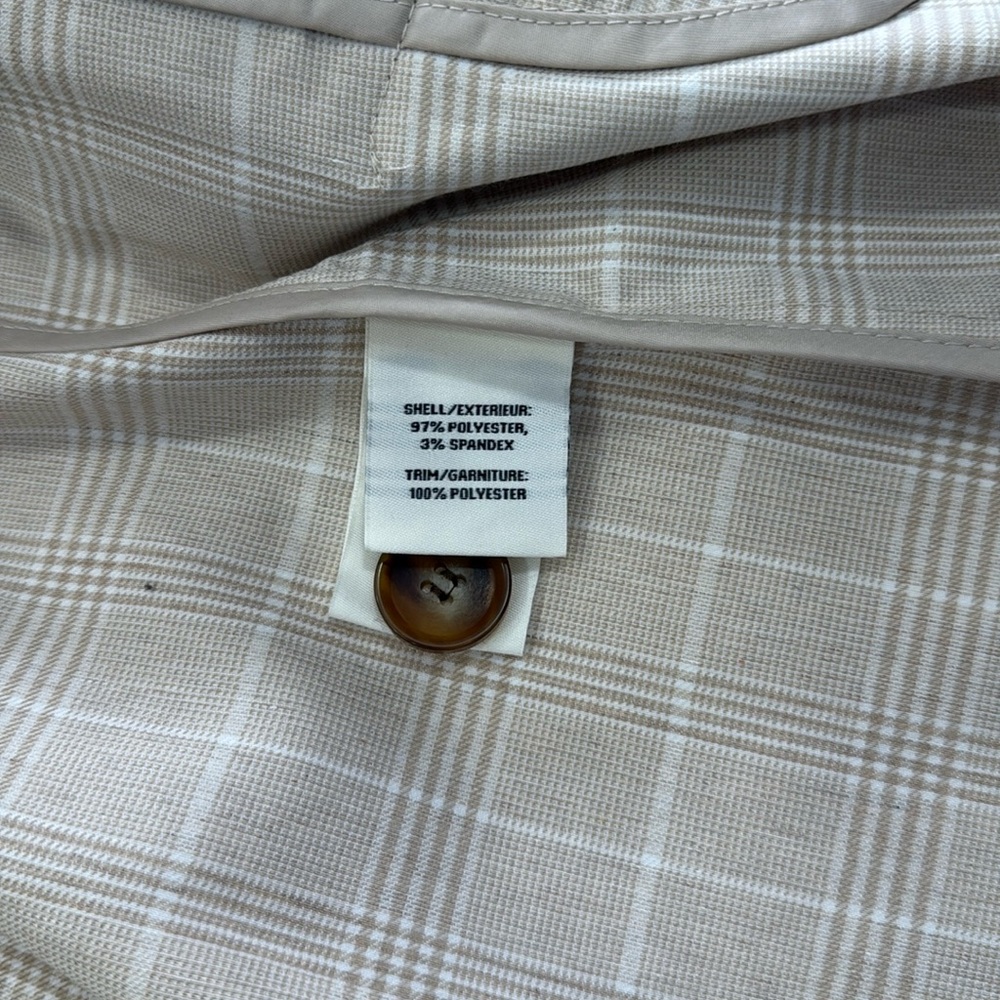 Bagatelle Collection Women's Beige Plaid Trench Coat - Picture 6 of 7